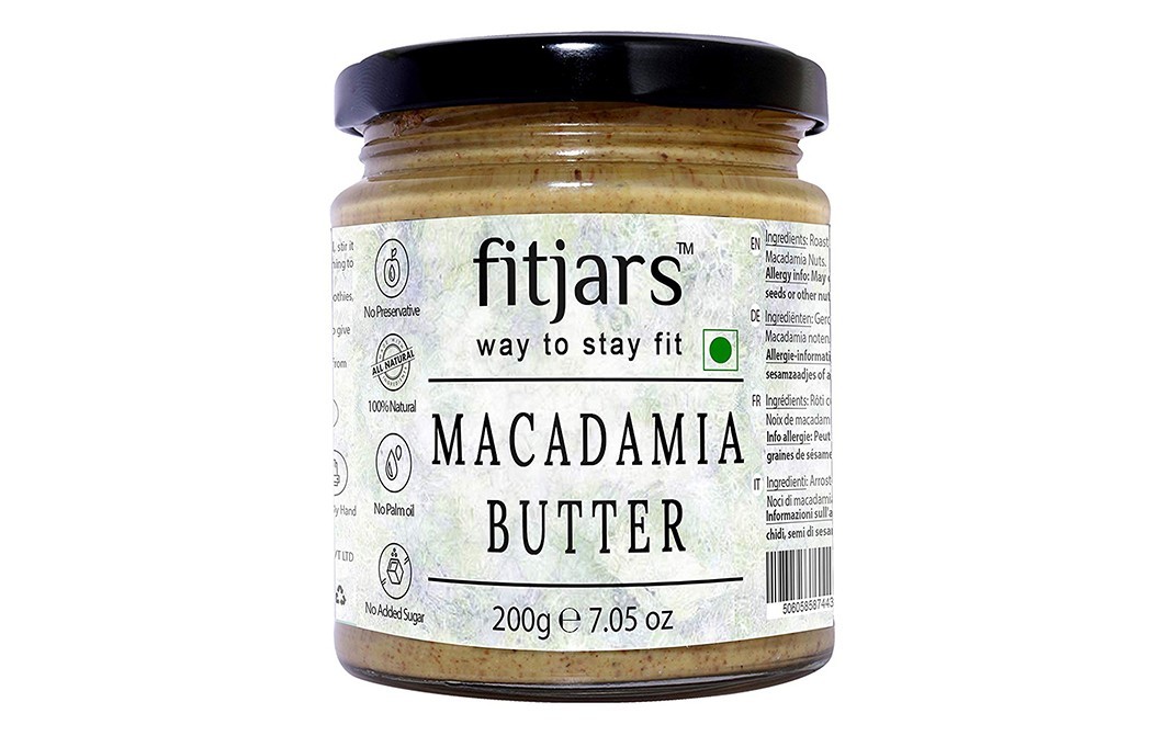 Fitjars Macadamia Butter    Glass Jar  200 grams